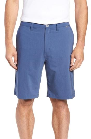 Men's Travis Mathew Keen Microcheck Shorts - Blue