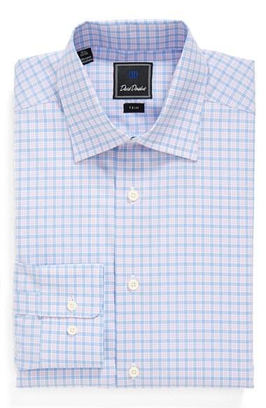 Men's David Donahue Trim Fit Check Dress Shirt