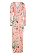 Women's Diane Von Furstenberg Floral Shawl Collar Silk Wrap Dress