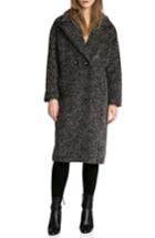 Women's Avec Les Filles Fleece Boucle Cocoon Coat - Black