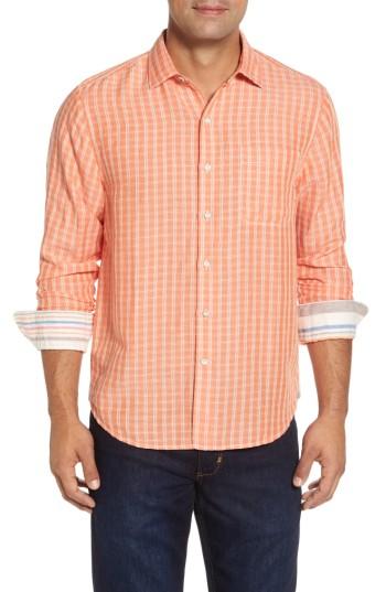 Men's Tommy Bahama Plaid Sand Linen Blend Sport Shirt