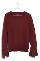 Women's Madewell Tie Cuff Pullover Sweater, Size - Brown