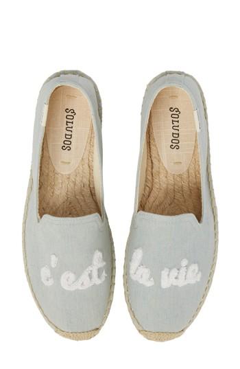 Women's Soludos C'est La Vie Smoking Slipper Espadrille M - Blue