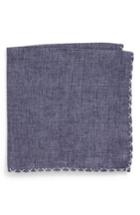 Men's Eleventy Solid Linen Pocket Square, Size - Grey
