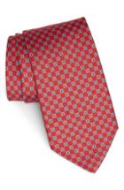 Men's Salvatore Ferragamo Genzian Print Silk Tie, Size - Red