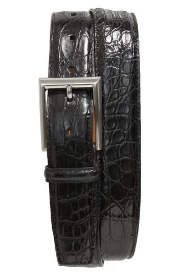 Men's Magnanni Crocodile Leather Belt - Black