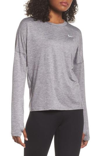 Women's Nike Dry Element Long Sleeve Top - Grey