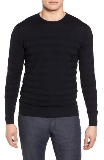 Men's Peter Millar Collection Nautical Stripe Merino Wool Blend Sweater - Blue/green