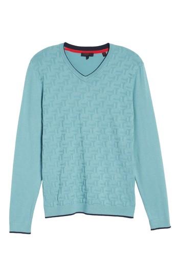 Men's Ted Baker London Armstro Tipped Golf Tee Sweater (s) - Green