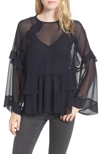 Women's Chelsea28 Ruffle Top, Size - Blue