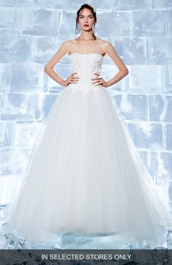 Women's Ines By Ines Di Santo Junniper Laser Cut Floral Ballgown, Size In Store Only - Ivory