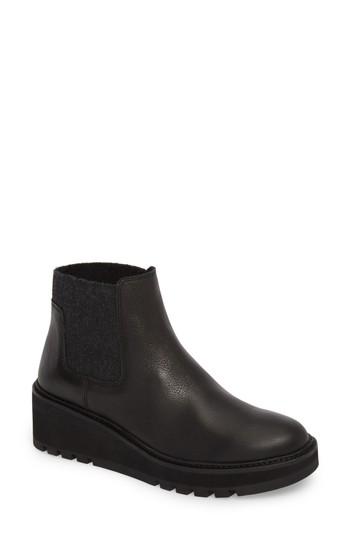 Women's Eileen Fisher Wedge Chelsea Bootie .5 M - Black