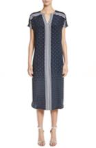 Women's St. John Collection Dot & Stripe Stretch Dress, Size - Blue