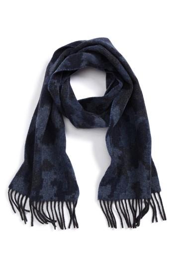 Men's Paul Smith Jacquard Camo Wool & Cashmere Scarf, Size - Blue