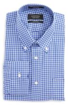 Men's Nordstrom Men's Shop Classic Fit Non-iron Gingham Dress Shirt .5 - 35 - Blue (online Only)