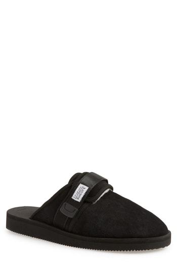 Men's Suicoke Zavo Genuine Shearling Slipper M - Black