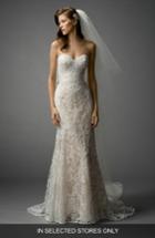 Women's Watters Nyra Embroidered Strapless A-line Gown