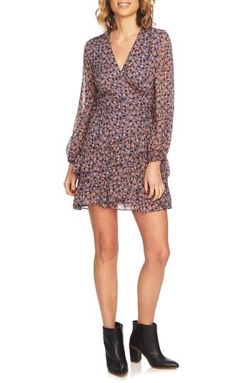 Women's 1.state Ditsy Ruffle Wrap Dress - Purple