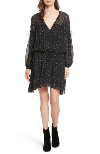 Women's Joie Academia Tie-sleeve Silk Minidress - Black