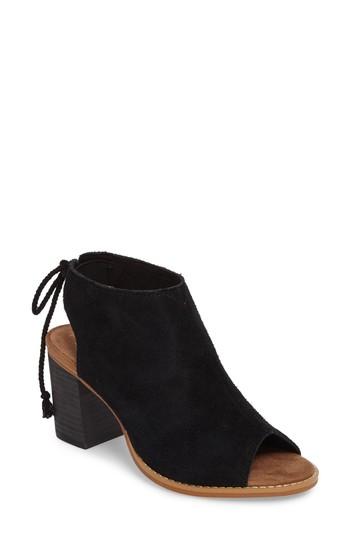 Women's Toms Elba Peep-toe Bootie B - Black