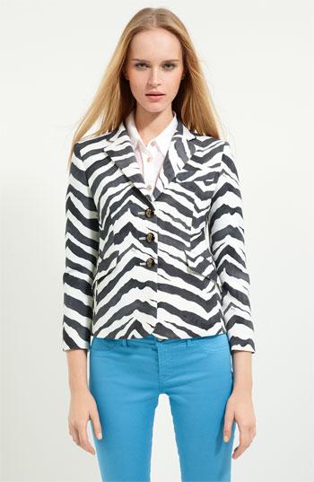 Emilio Pucci Zebra Print Stretch Gabardine Blazer