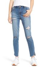 Women's 1822 Denim Distressed Angled Step Hem Skinny Jeans