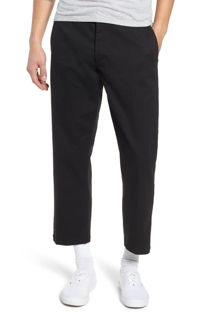 Men's Obey Straggler Relaxed Fit Crop Pants - Black