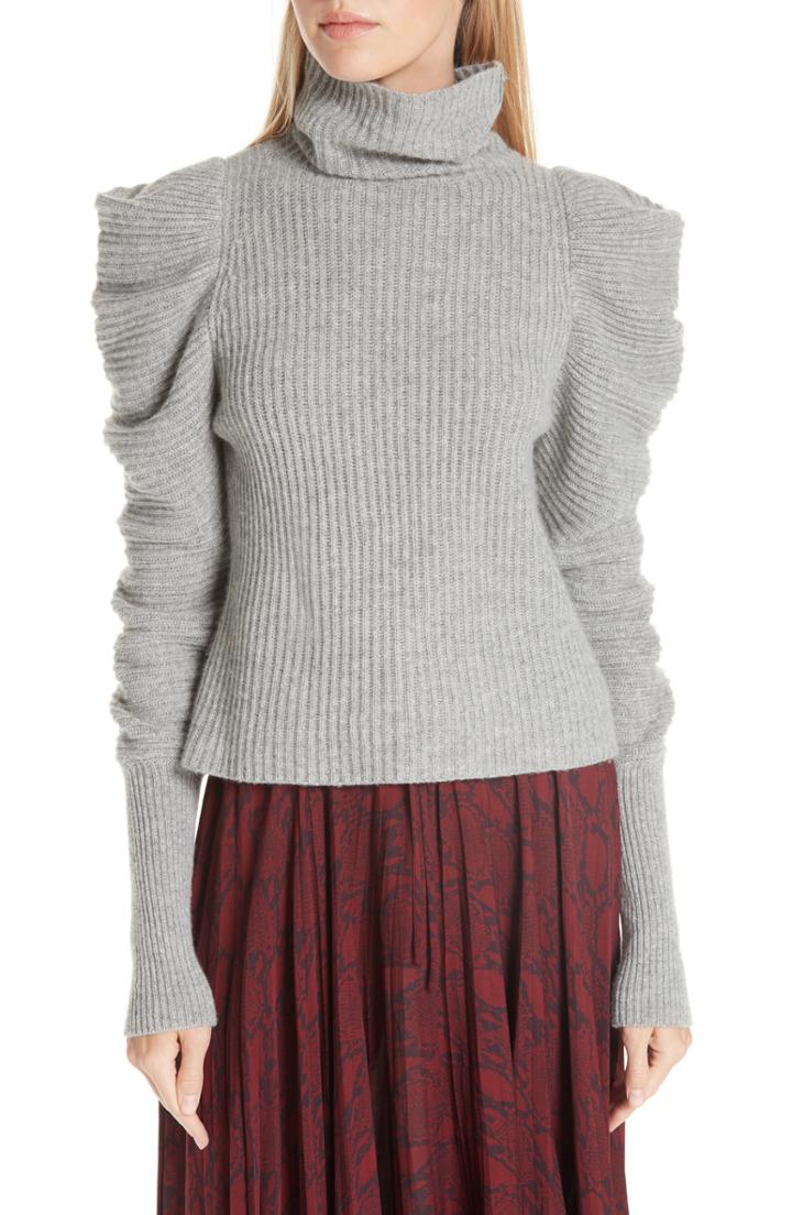 Women's A.l.c. Moy Leg Of Mutton Turtleneck Sweater