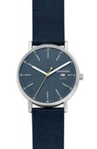 Women's Skagen Signatur Solar Powered Leather Strap Watch, 40mm