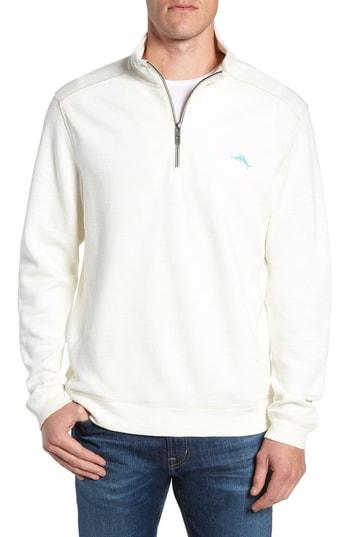 Men's Tommy Bahama Tobago Quarter Zip Pullover - White