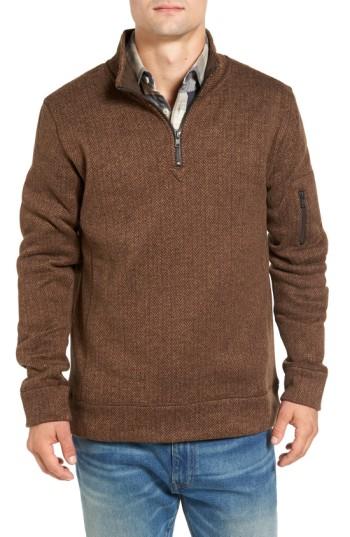 Men's Jeremiah Lance Herringbone Zip Mock Neck Sweater