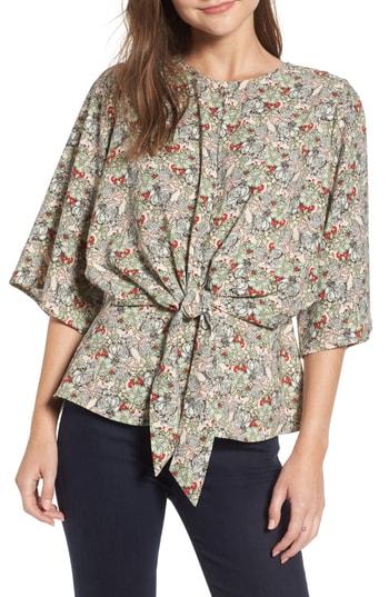 Women's Chelsea28 Tie Front Top, Size - Beige