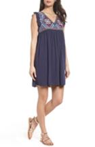 Women's Thml Embroidered Empire Waist Dress - Blue