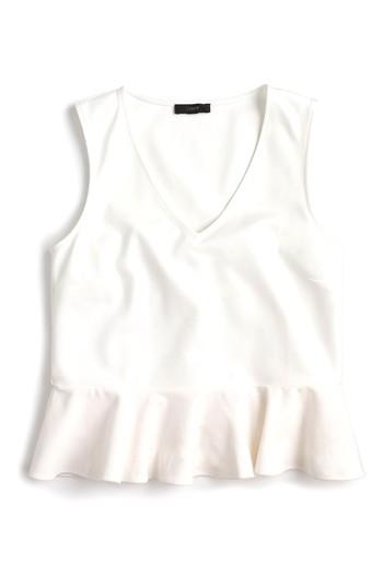 Women's J.crew Velvet Peplum Top - Ivory