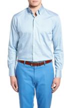 Men's Peter Millar Crown Classic Fit Mini Check Sport Shirt - Blue