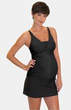 Women's Mermaid Maternity Tankini Top - Black