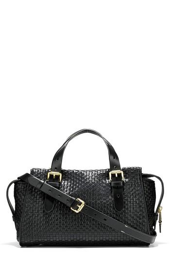 Cole Haan Loralie Woven Leather Satchel - Black
