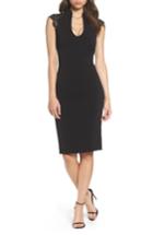 Women's Badgley Mischka Lace Shoulder Shift Dress - Black