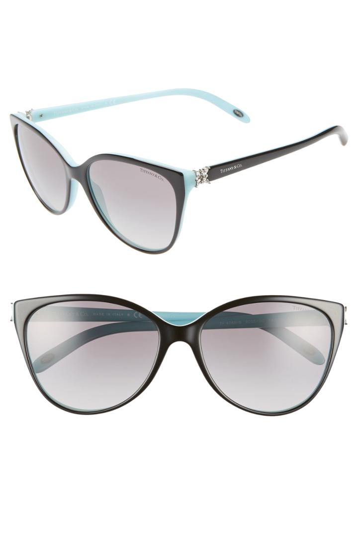 Women's Tiffany & Co. 58mm Gradient Cat Eye Sunglasses - Black/ Blue/ Black Gradient