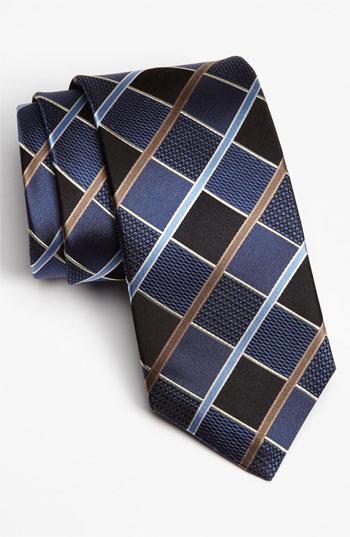 J Z  Richards Woven Silk Tie Navy Regular
