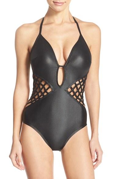 Women's Kenneth Cole New York 'after Midnight' Halter One-piece Swimsuit