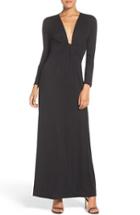 Women's Fraiche By J Plunge Neck Jersey Gown