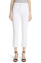 Women's Tory Burch Keira Eyelet Hem Crop Jeans - White