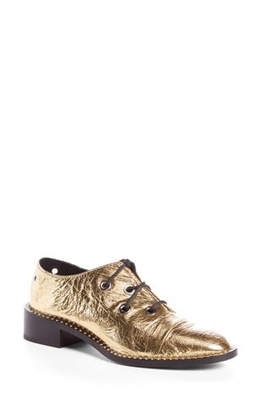 Women's Proenza Schouler 'criss Cross' Metallic Lace-up Oxford