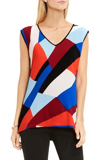 Women's Vince Camuto Marina Blocks Mixed Media Top