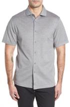 Men's Bugatchi Shaped Fit Heather Knit Sport Shirt