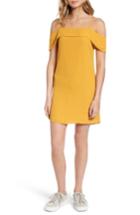 Women's Socialite Ruffle Cold Shoulder Dress - Yellow