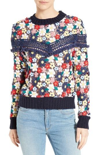 Women's Sea 3d Crochet Lace Sweater