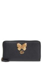 Women's Gucci Farfalla Zip Around Leather Wallet -