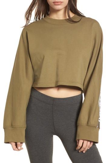 Women's Ivy Park Logo Tape Crop Sweatshirt - Black